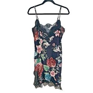 Bardot Dress Size 8/M Womens Floral Adjustable Straps Lace Trim Lightweight Slip